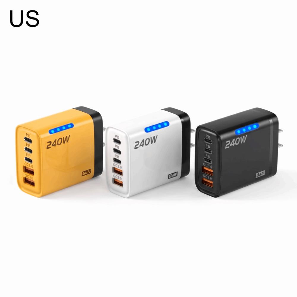 GaN Phone Charger Adapter 240W Mobile Phone USB C Charger Wall Charger Adapter  Office Use