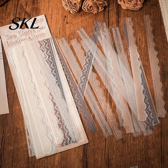 Invisible Edge Sticker PET Lace Scrapbook Stickers, Decorative Stickers for Journal, Durable Decal Card Making, Planner, Notebook, Photo, Album, Craft