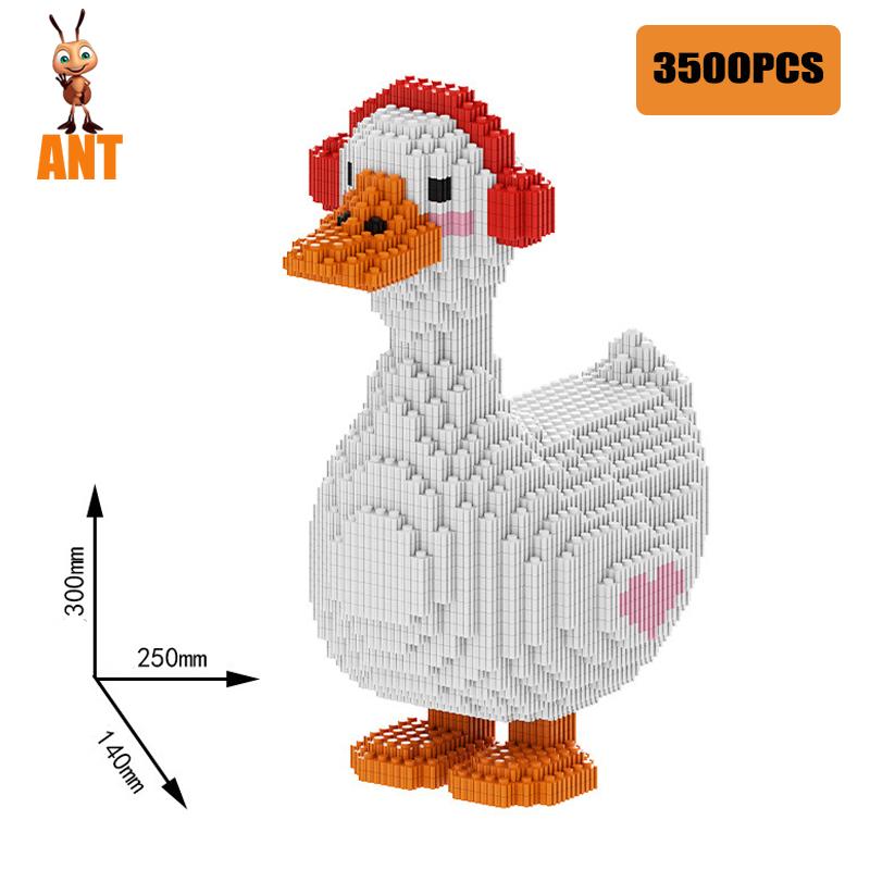 Kawaii Animal Series Educational Building Block Toy Music 3D Earphone Swan Model Building Blocks Toys,Gifts For Holiday 14+Y