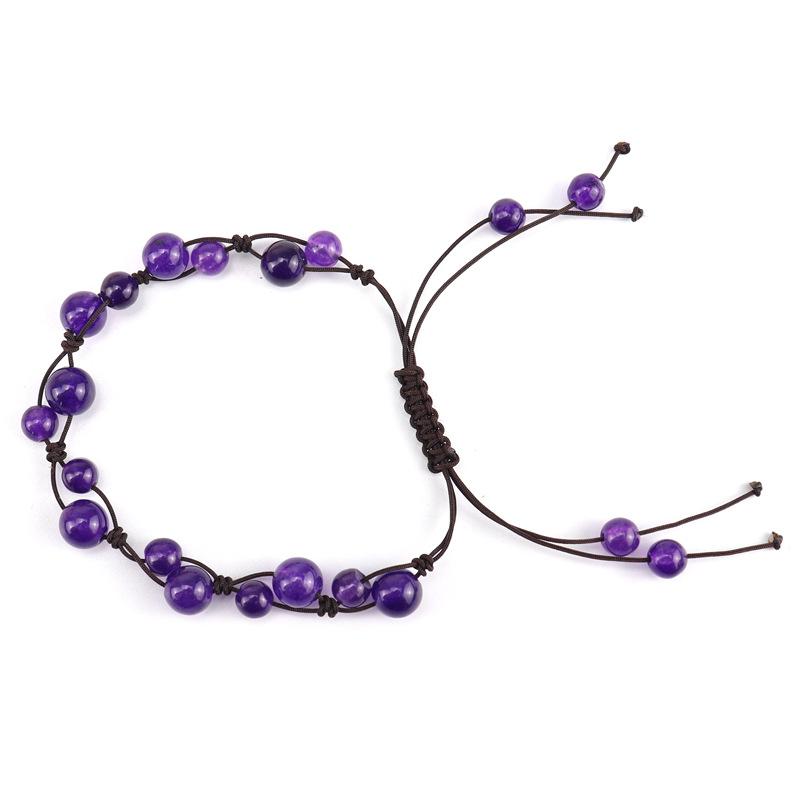 Hand-Woven Natural Crystal Agate Bead Bracelet Bracelet, Adjustable B31
