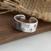925 Sterling Silver Rings for Women Couple Minimalist Handmade Simple Wide Star Ring Fine Jewelry Gift Prevent Allergy