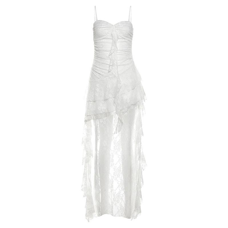 European and American style 2026 summer new women's clothing solid color slim fit street fashion high waist suspender halter dress