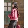 Mi Xiu Retro Suede & Lamb Wool Patchwork Coat