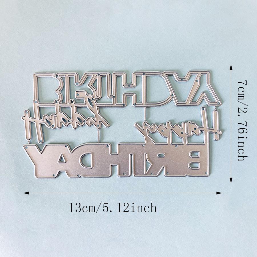 Happy Birthday Words Metal Cutting Dies Stencil for DIY Scrapbooking Photo Album Embossing Paper Cards Crafts Die Cuts