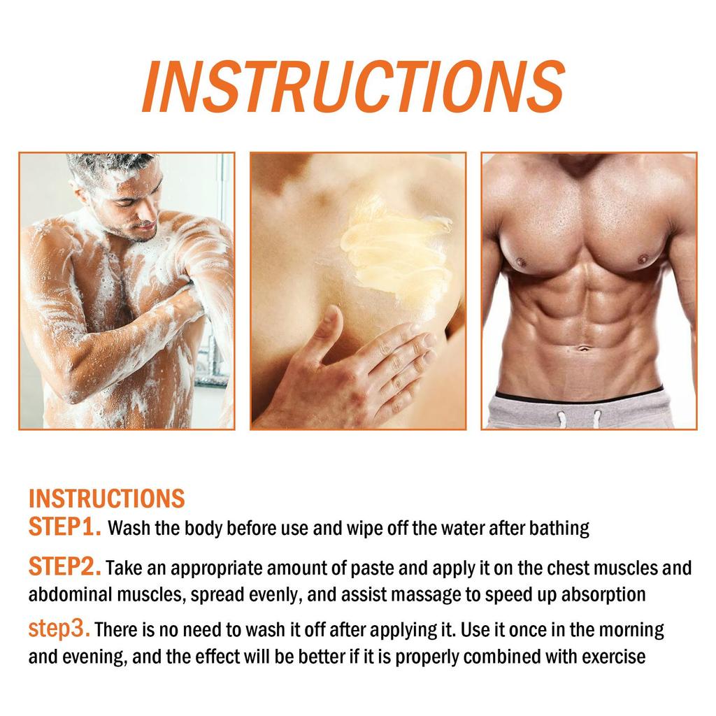 OUHOE Krem do masażu brzucha dla mężczyzn ujędrniający i tonizujący mięśnie brzucha, klatki piersiowej, nawilżający krem pielęgnacyjny do skóry