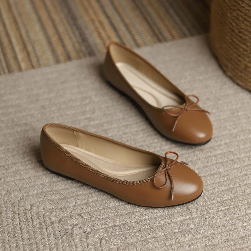 Fashion 41-43 Big Size Bowtie flat shoes woman round toe crystal glitter slip on loafers soft bottom bow ballet flats ladies OL shoes