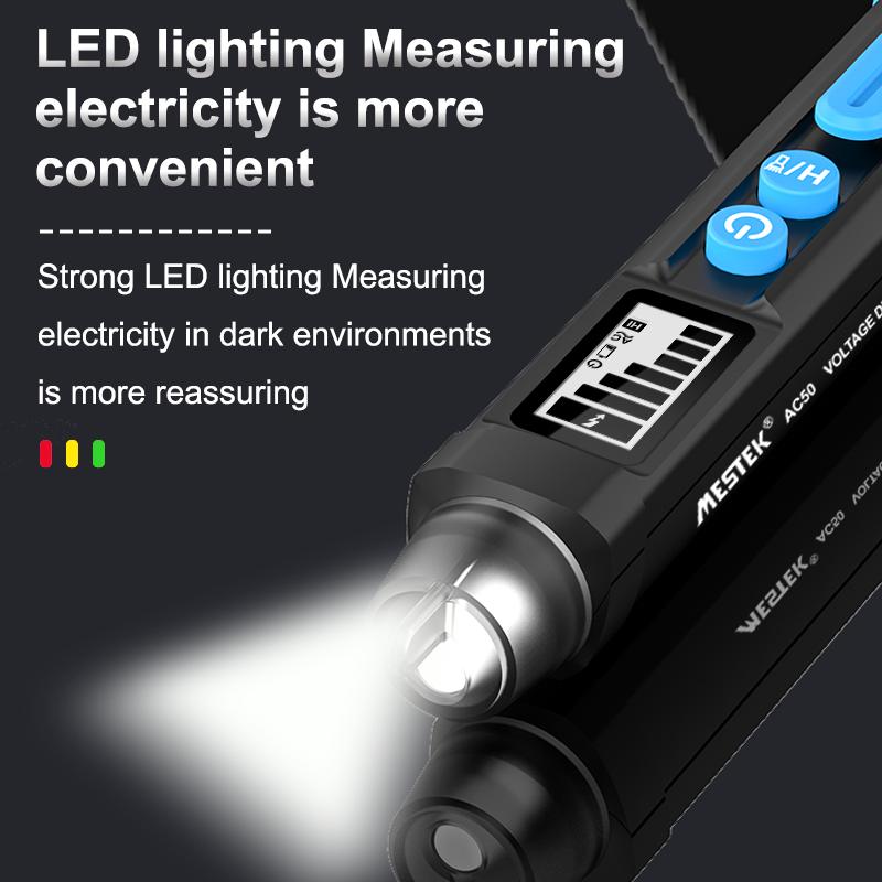 AC50 Voltage Indicator Electric Pencil Voltage Test Pen Non-contact Voltage Detector Voltage Tester Sound Light Alarm