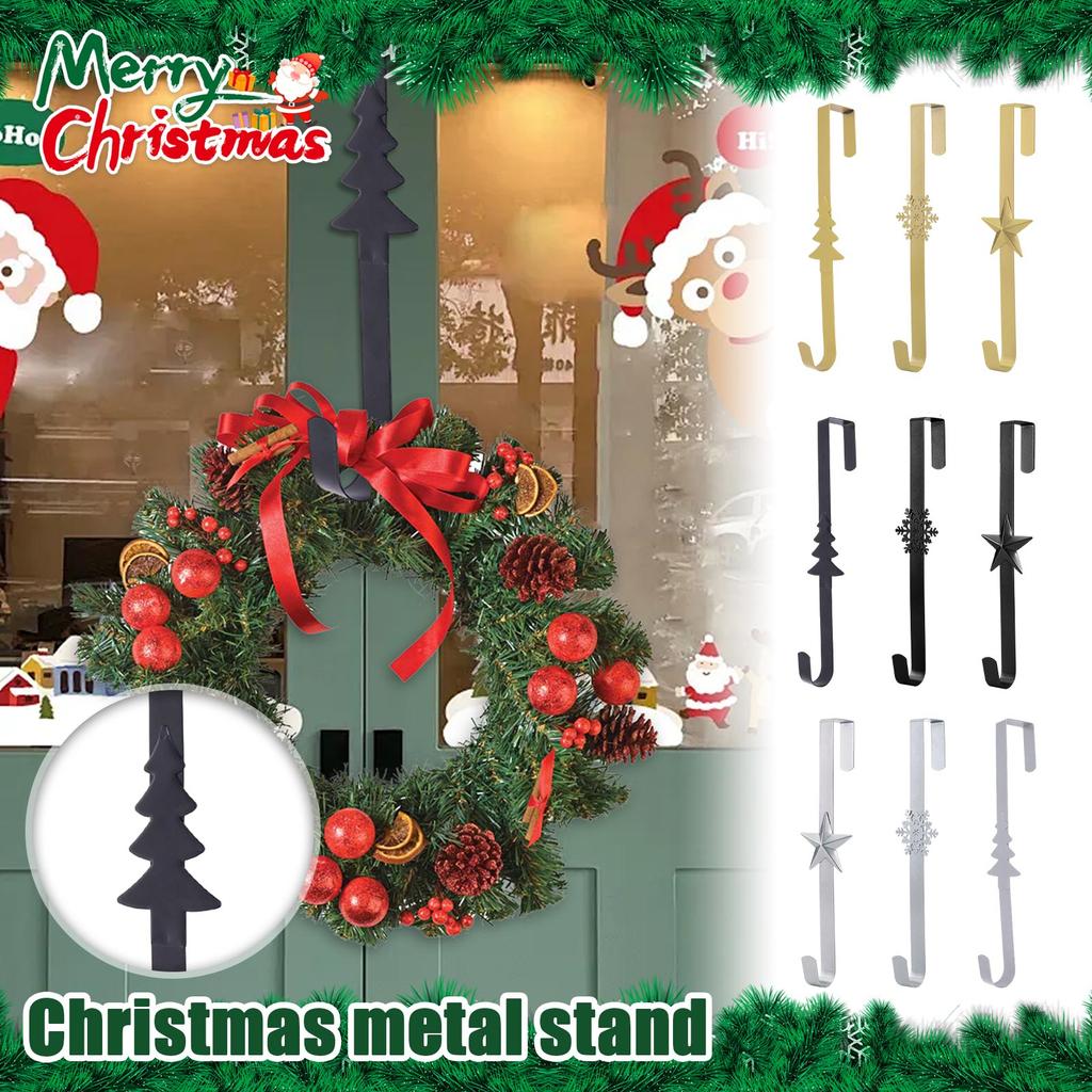Ganci per ghirlande per porta d'ingresso, ganci in metallo robusto per ghirlande, ganci sopra la porta per decorazioni per il portico d'ingresso