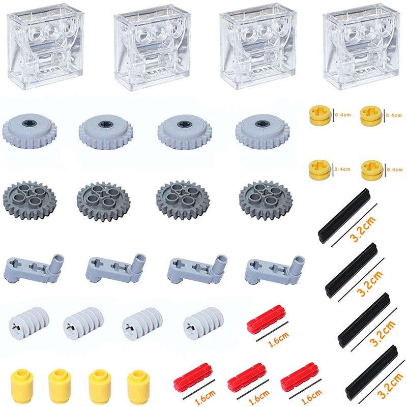 Gear Cross Axles Kit Construction Bricks MOC Blocks Technical Accessories Bulk Multiple Sizes Works With All Brands Learning Playthings