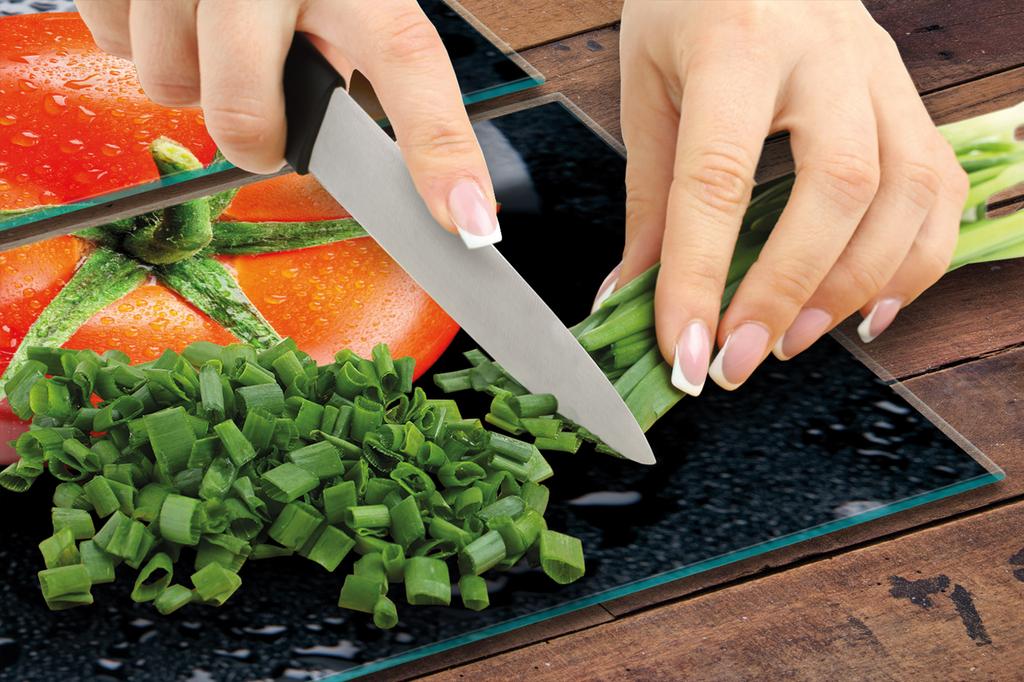 PIANO PROTETTIVO IN VETRO PER CUCINA 2x35x52 POMODORO