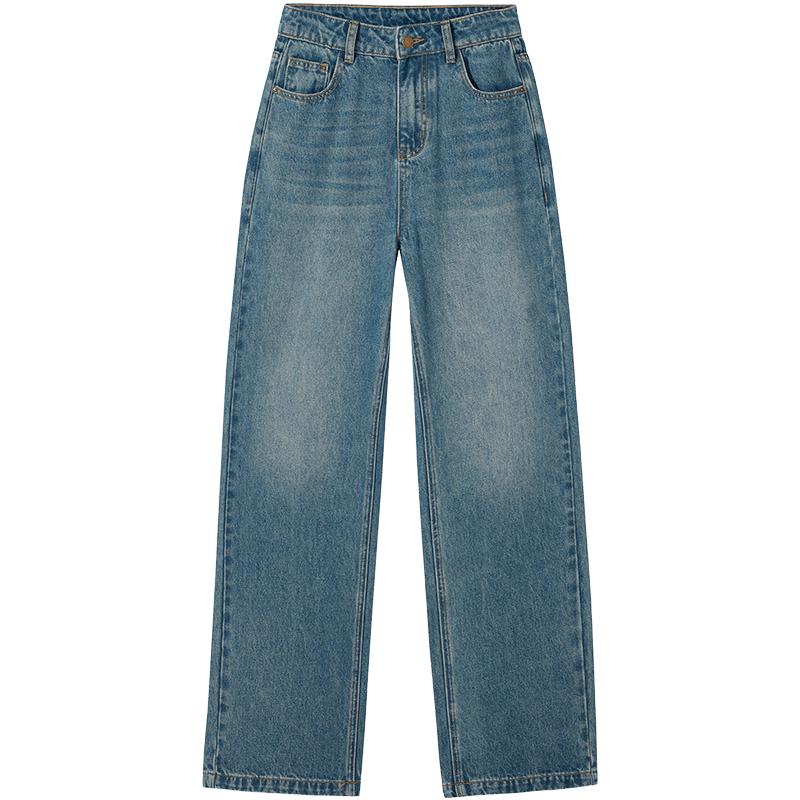 Hotwind Women's Spring Relaxed Straight Wide-Leg Jeans