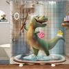 Rolig Duschdraperi Dinosaurie Draperi Roliga Dekorativa Draperier för Badrum Sött Draperiset med