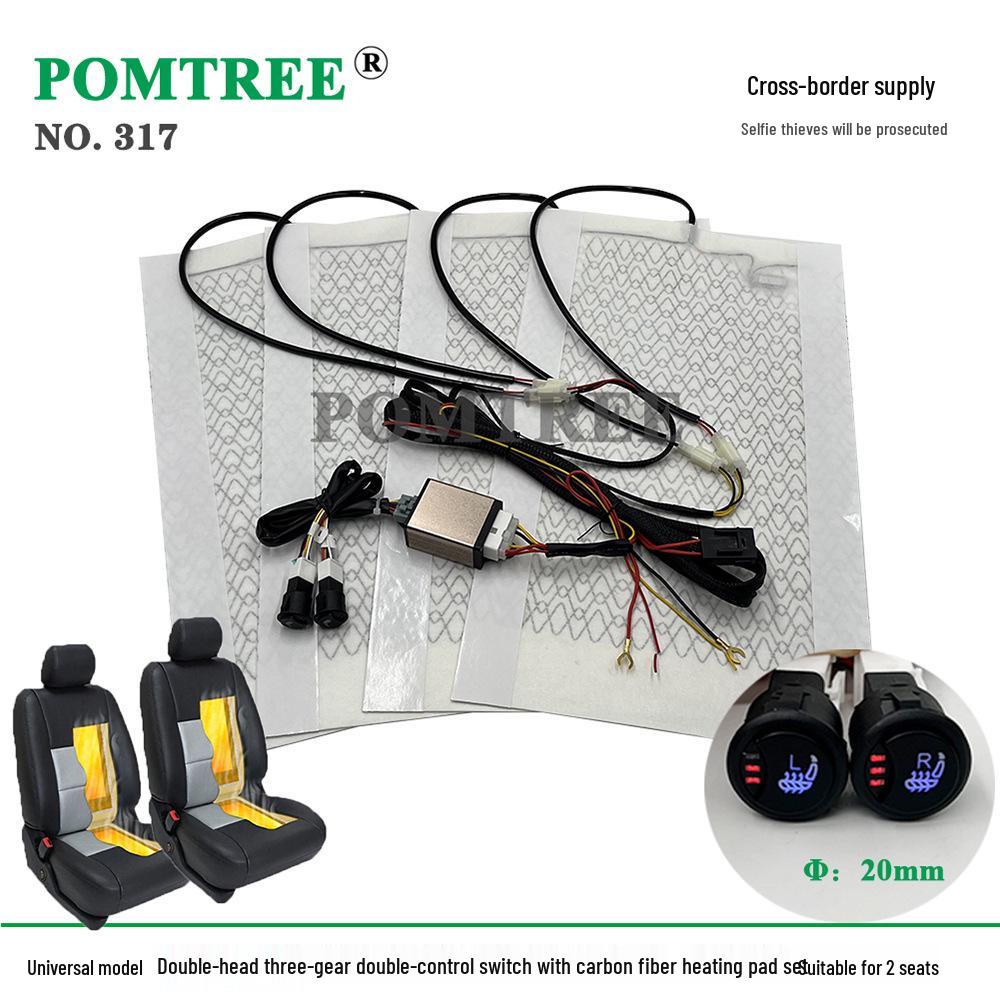 12V Dual-Control Car Seat Heating Pad Set for Two Seats 2-Seat Set