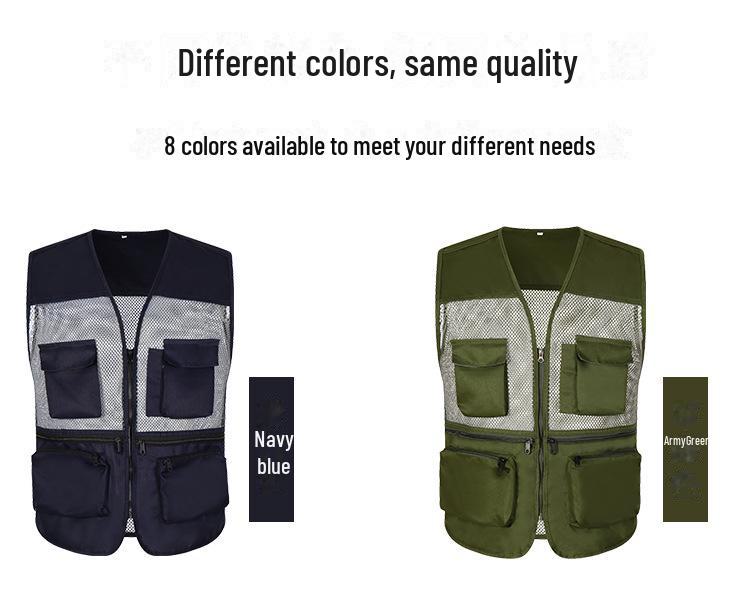 Custom Logo Emergency Management Safety Vest - Multi-Pocket Workwear for Photojournalists
