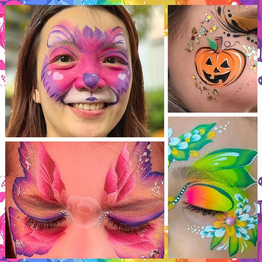 Palette de peinture pour le visage et le corps, cosmétiques à base d'eau pour les costumes de clown de fête de festival de scène, peinture d'art corporel
