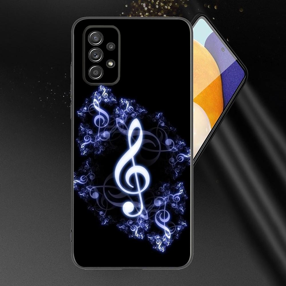 Musical Note Music Phone Case For Samsung Galaxy A13,A21s,A22,A31,A32,A52,A53,A71,A80,A91 Soft Black Phone Cover