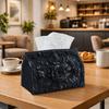 2D Flat Printing, 1pc Gothic Baroque Floral Tissue Box Holder 2D Flat Carved Rose Black Elegant Fabric Dispenser with Washable End, Compact And Modern