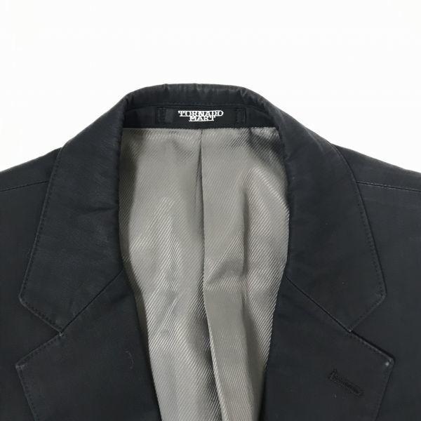Tornado Mart/Striped Tailored Jacket/L/Black/Single/2-Button/Inner Pocket(USED)