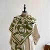 Black and white camellia scarf winter retro fashion versatile imitation cashmere winter scarf warm cashmere shawl