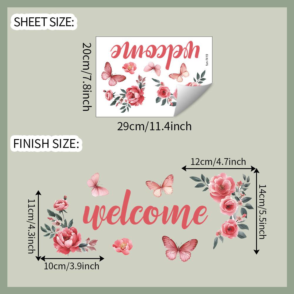 

English Slogan Butterfly Bedroom Study Door Home Background Beautification Wall Stickers