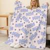 Pet Themed Flannel Fleece Blanket Bone & Paw Prints, Warm Cozy & Skin-Friendly, Ideal for Home, Christmas, Halloween & All Occasions