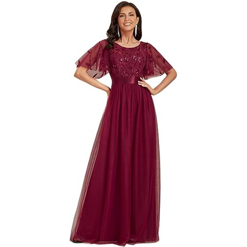 Dress new new dress long dress evening dress lace splicing dress women