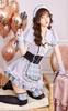 Malymoon Maid Dress Set Gothic Waitress and 9962 6-Piece (Light Gray) - Costume, Black, Gray, Purple,