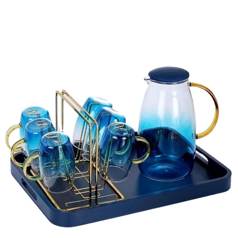 Nordic Gradient Marble Teapot Set: Thickened Glass Cold Water Jug with High-Capacity Borosilicate Marble Teapot