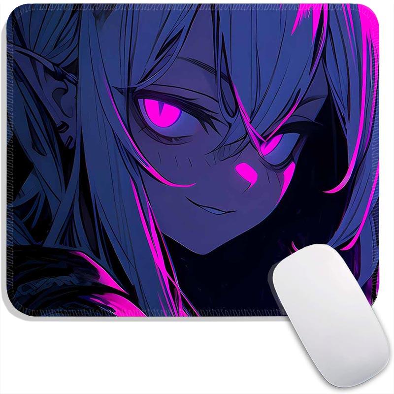 Standard Mouse Pad Purple Anime Grils Gamer Cabinet Small Gaming Mousepad Travel Mouse Mat Plymouth Non-Slip Office Mousemats