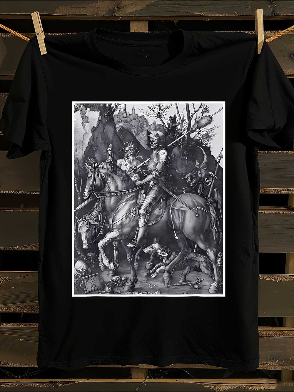 Medieval Knight & Death s Albrecht Durer Art Reproduction T-Shirt XXXXL