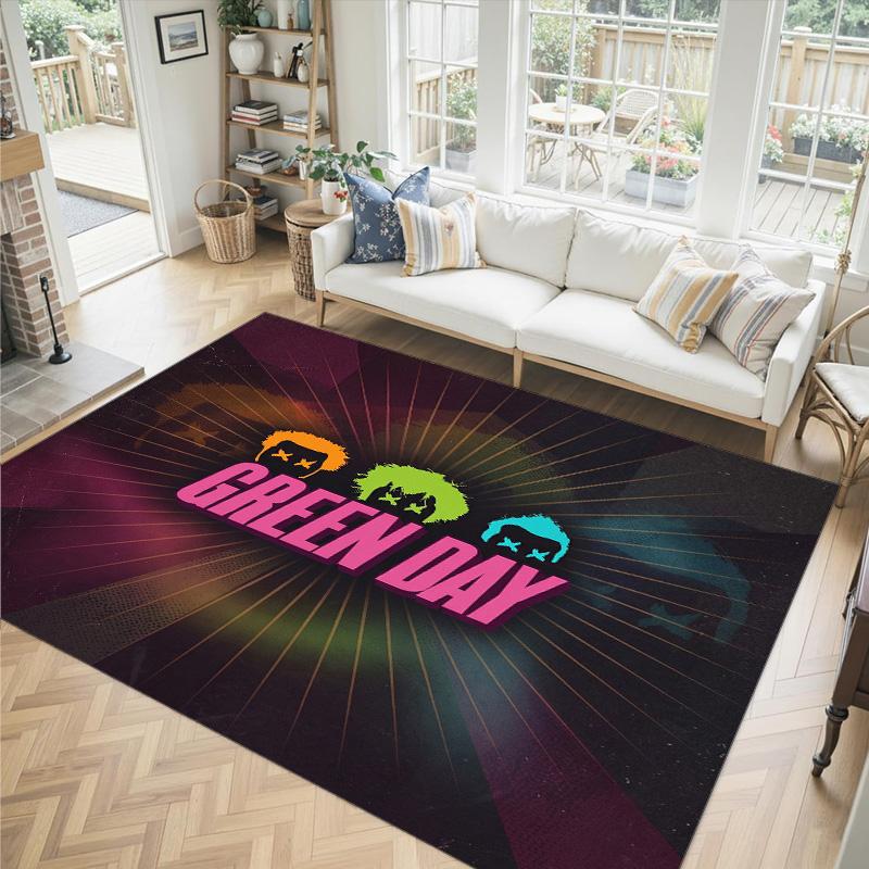 Green Day Design Crystal Velvet Carpet Cozy Non?Slip Printed Rug For Bedroom Living Room Entrance