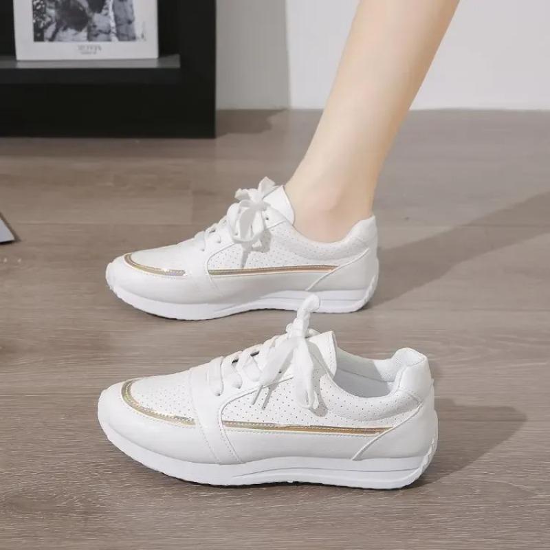 Sommer Damen Freizeit Sportschuhe Weicher Boden Atmungsaktiv Flacher Boden Vielseitige Studentenschuhe Einzelne Schuhe Gummisohle