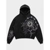 Mens Vintage Distressed 3D Printed Star Floral Oversized Hoodie Casual Streetwear Sweatshirt
