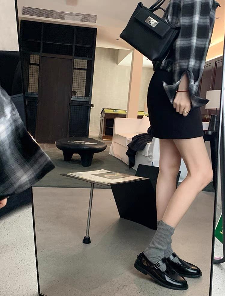 Leather Retro Mary Jane Women's Shoes T-buckle Strap Women's Thick Low-heeled Small Leather Shoes Children's Single Shoes