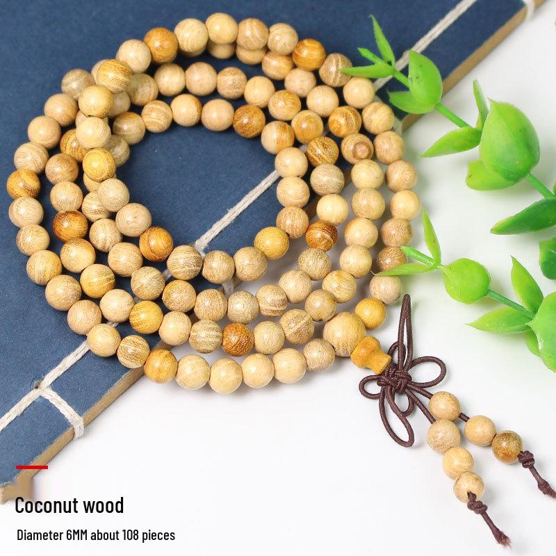 Wooden Sandalwood Buddhist Bead Bracelets - 108 Beads, Unisex Jewelry for Couples