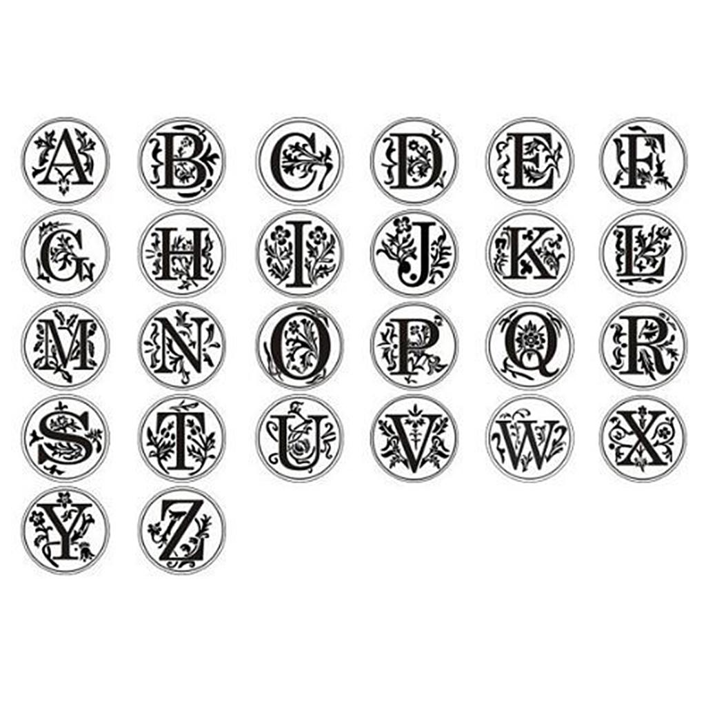 Handmade Alphabet Letter Sealing Wax Stamp Wooden Handle for Wedding Invitation Scrolls