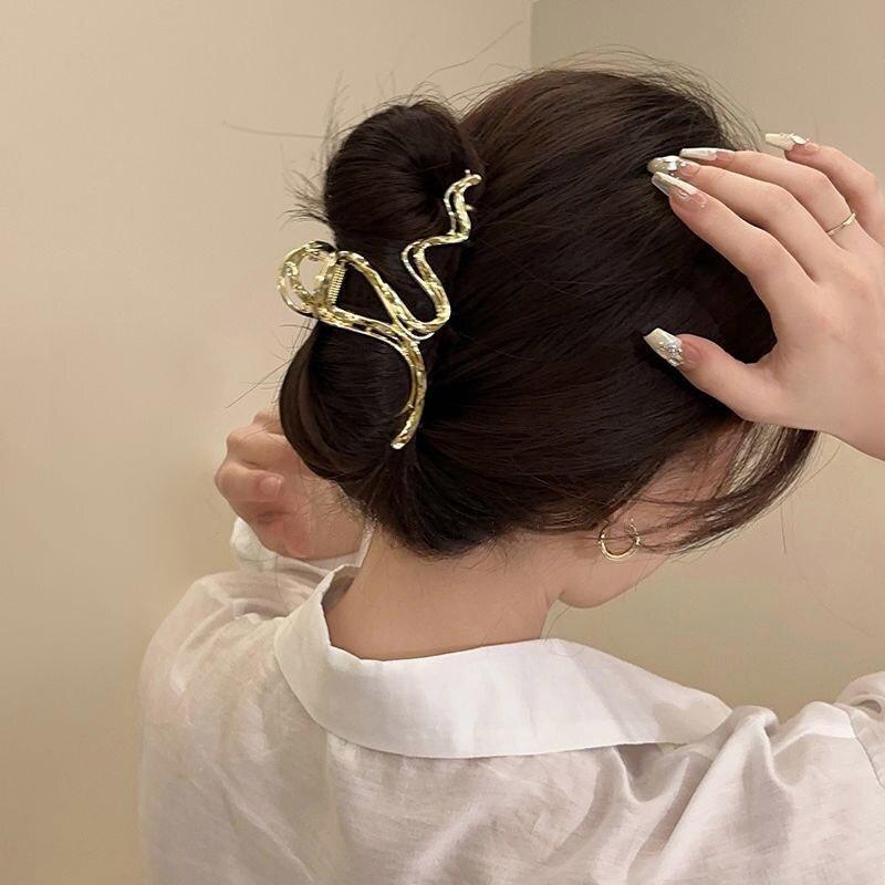 2023 Vintage Geometric Hair Claws Korean Hollow Out Grab Hair Clip Hairpins For Women Fashion New Headwear Girl Hair Accessories