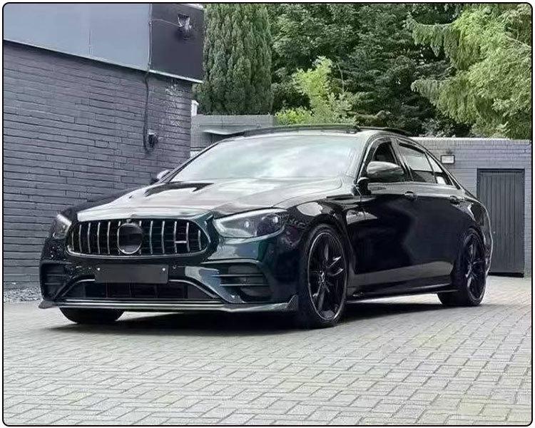 Compatible with 2021-2024 Mercedes-Benz E-Class W213, Carbon Fiber Front Lip Splitter Spoiler.