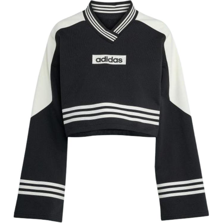 adidas Originals Women s Blocking Crewneck Sweatshirt Black White Women JW7273 L