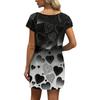 Women's V,Neck Short,Sleeve Drawstring Pocket Valentine's Day Print Casual Dress