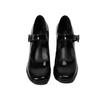 Fashion Woman Marie Janes Shoes Women British Style Black Chunky Heel Square Toe Single Shoe New Design Buckle Dress Shoes Elegant Pumps