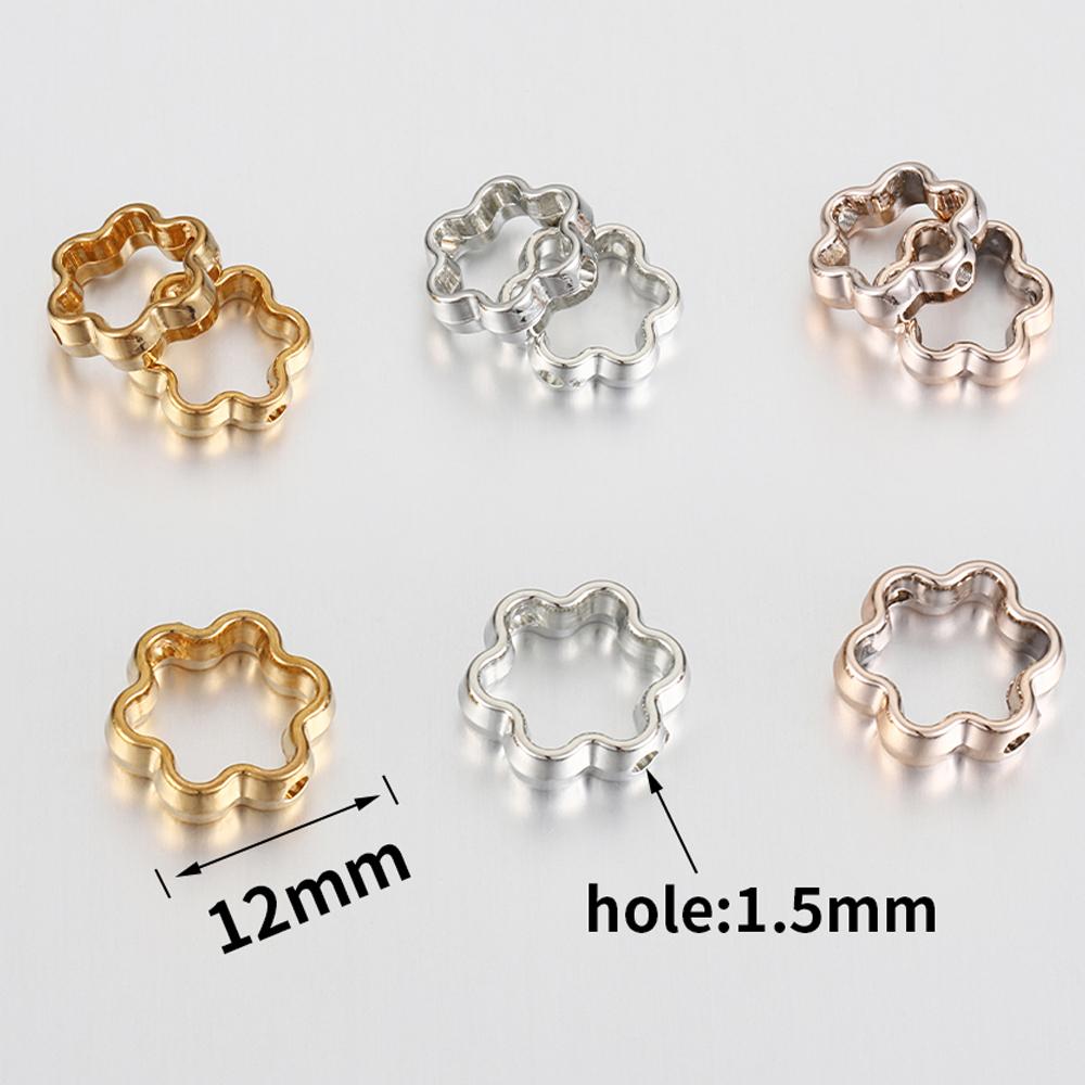 50 Stück Zweiloch CCB Blume Rahmen Abstandshalter Perlen DIY Halskette Armband Ohrringe Verbinder Anhänger Schmuckzubehör