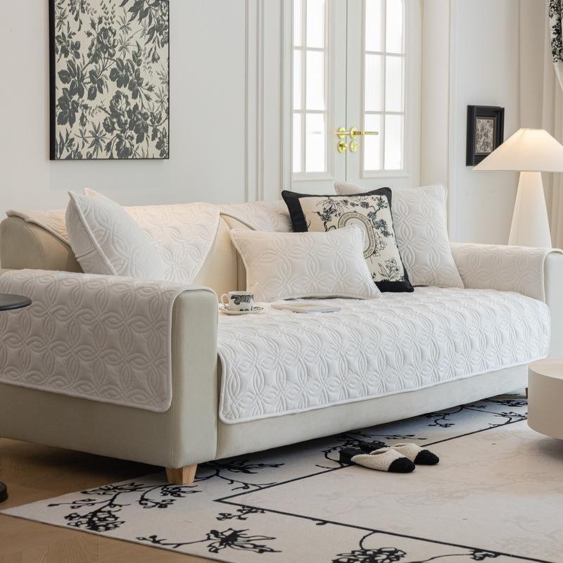 Sofa Cushion All-Season Universal High-End French Plush Winter Non-Slip Leather Sofa Seat Cover Cover