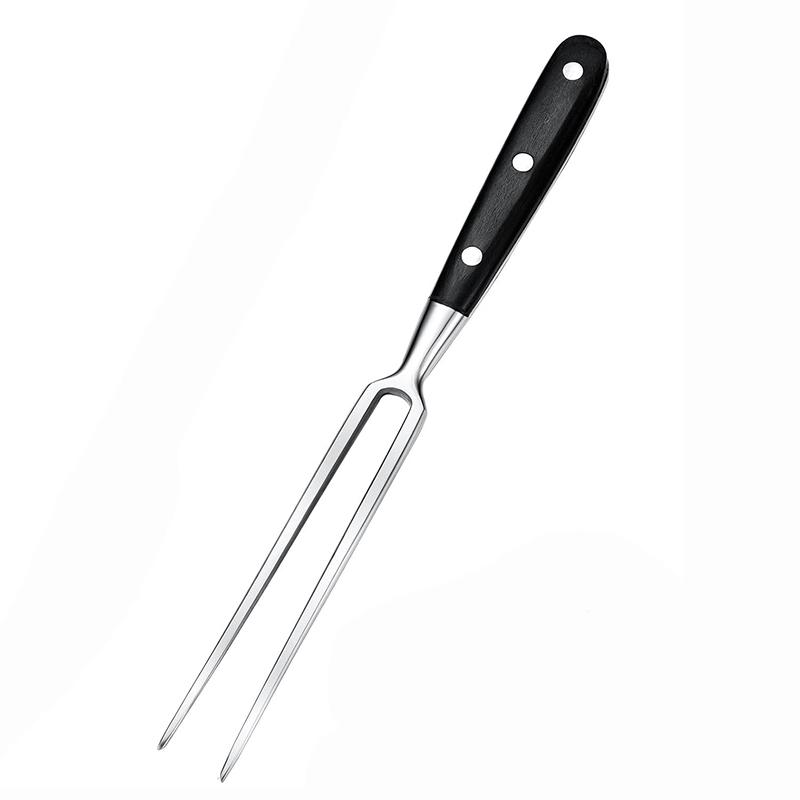 

12-Inch Metal Meat Fork with Wooden Handle, Stainless Steel Serving / Carving Forks for Grill BBQ Cooking - Kitchen Tools