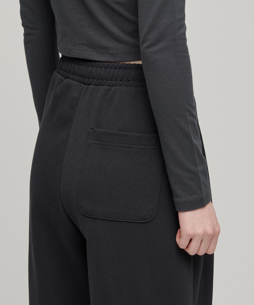 MUSINSA STANDARD WOMAN Women'S Double Knit Two-Tuck Wide Lounge Sweatpants [Dark Gray]