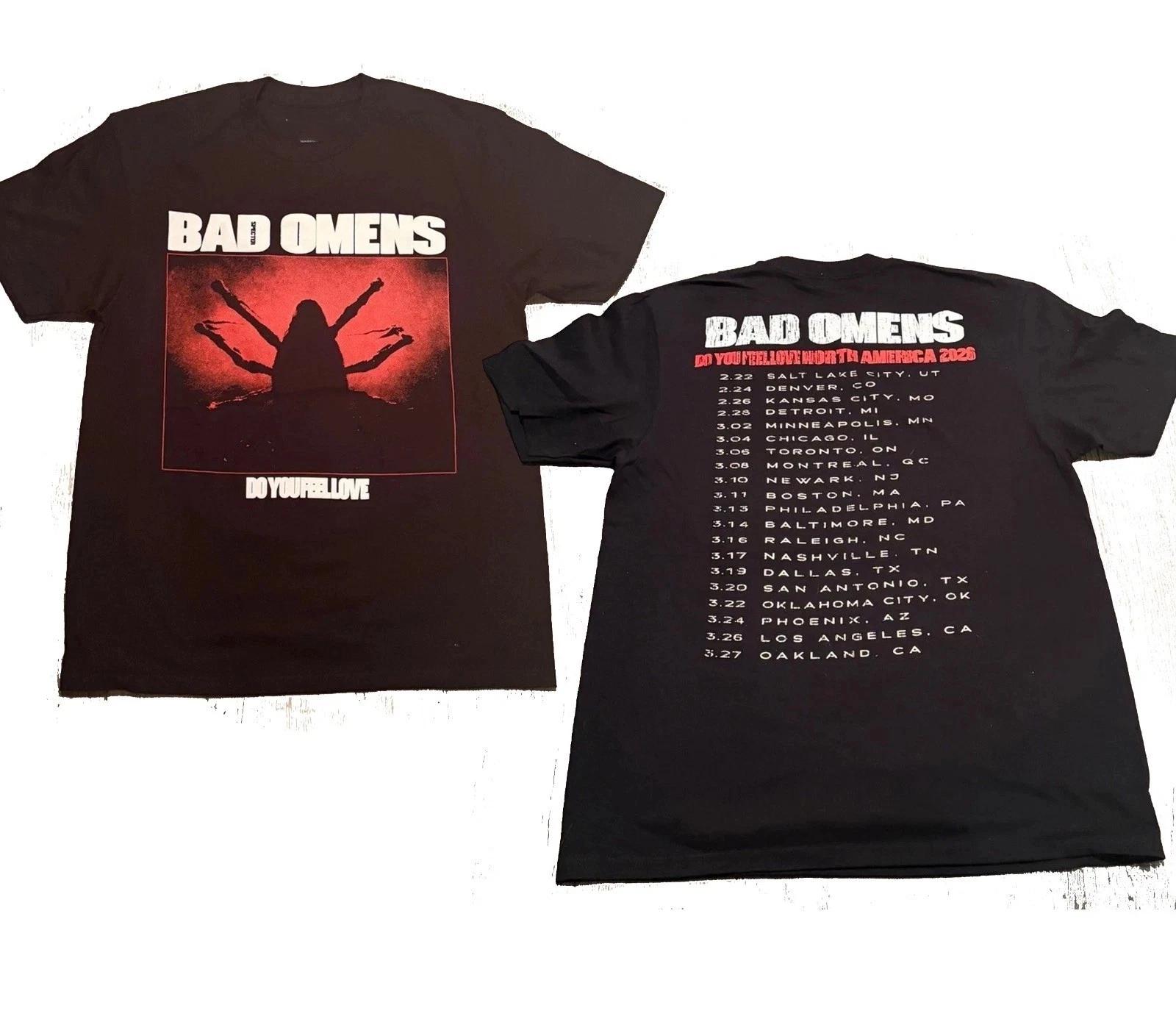 BAD OMENS Do You Feel Love 2026 Tour Merch reprint T-Shirt Style2 S