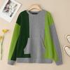 ZANZEA Women Casual Round Neck Patchwork Autumn Long Sleeve Sweatshirt