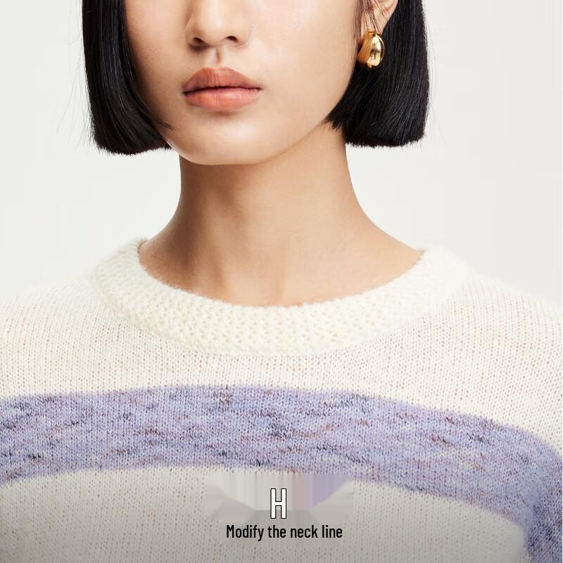 VEROMODA Women's Striped Lurex Knit Sweater