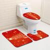 Christmas Bathroom Floor Mat Toilet Three-Piece Set