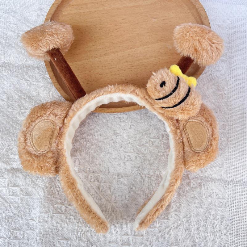 Cartoon Plush Headband: Cute Hair Accessory for Women & Kids, Perfect for Face Washing